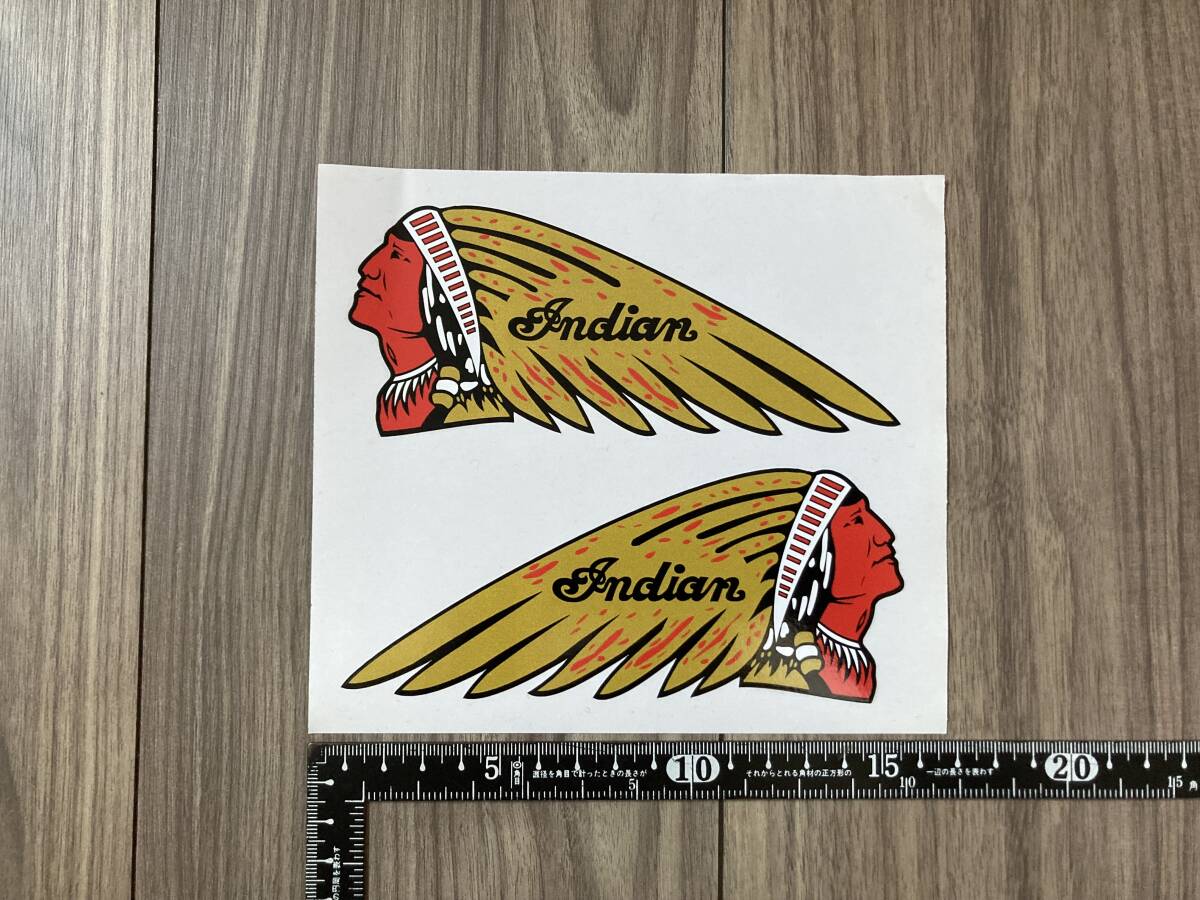 送料無料 Indian Chief Motorcycle インディアン カッティング バイク ステッカー ペア 150mm × 60mm拍卖
