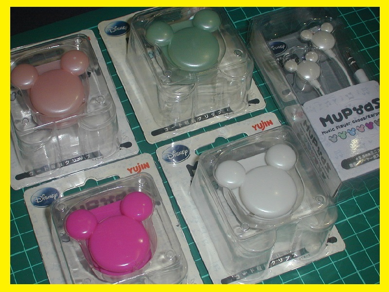 ≪DISNEY ミッキー≫コードロール4個 ・3.5Φオーディオ用イヤホン1本【未使用】MuPodS Music Player Goods (yujin) Mickey Mouse拍卖