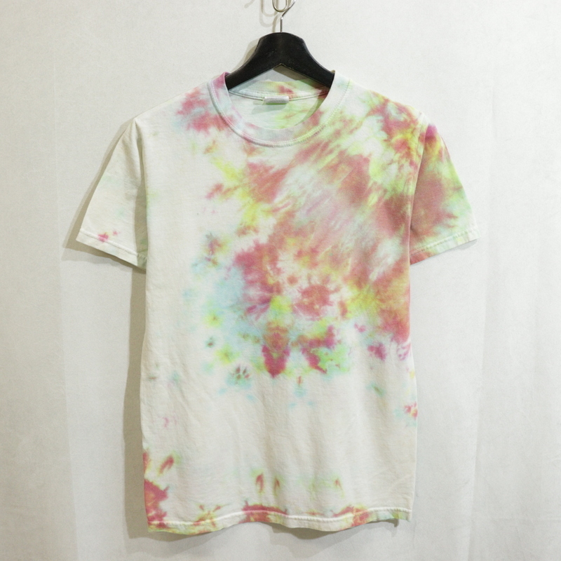T768 2000年代製 ジャージーズ JERZEES 半袖タイダイTシャツ■00s 表記Sサイズ マルチカラー サイケ ヒッピー アメカジ ストリート 古着拍卖