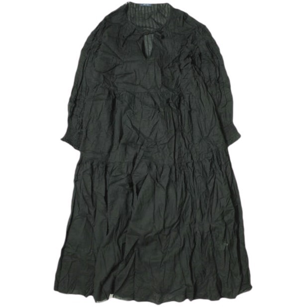 WRINN リン Pintuck One-Piece ピンタックティアードワンピース 1211-03004 38B BLACK ロング マキシ ドレス アウラアイラ トップス g19897拍卖