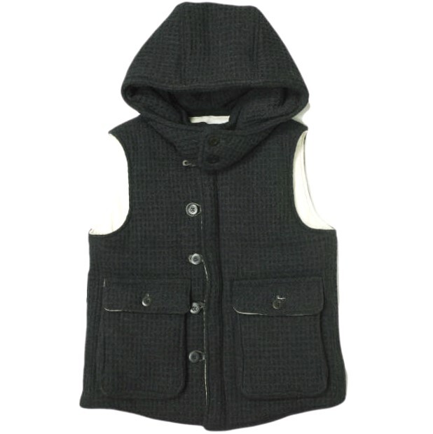EEL イール 日本製 EREVEST エレベスト E-16161 S チャコールグレー ワッフルウール 中綿ベスト アウター g21983拍卖