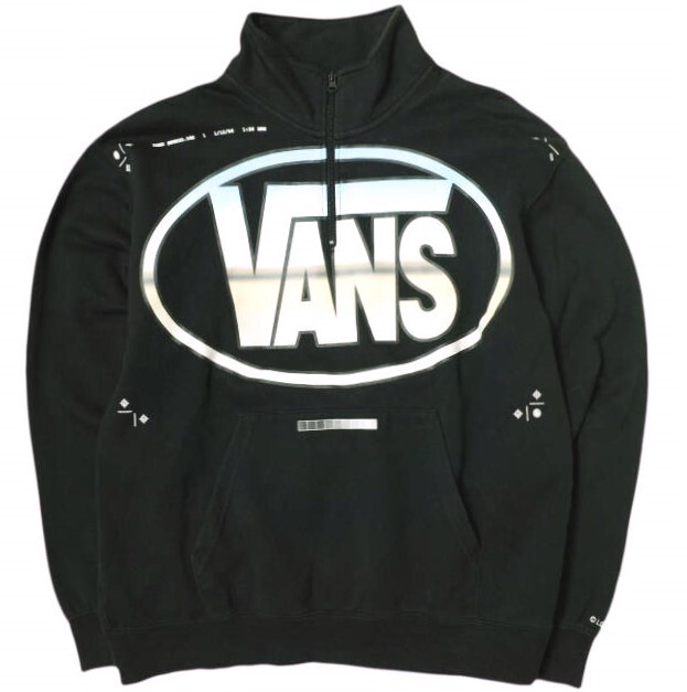 LQQK STUDIO x VANS VAULT ルックスタジオ ヴァンズ ボルト 別注 Quarter Zip Top ハーフジップスウェット XL BLACK トレーナー 裏起毛拍卖