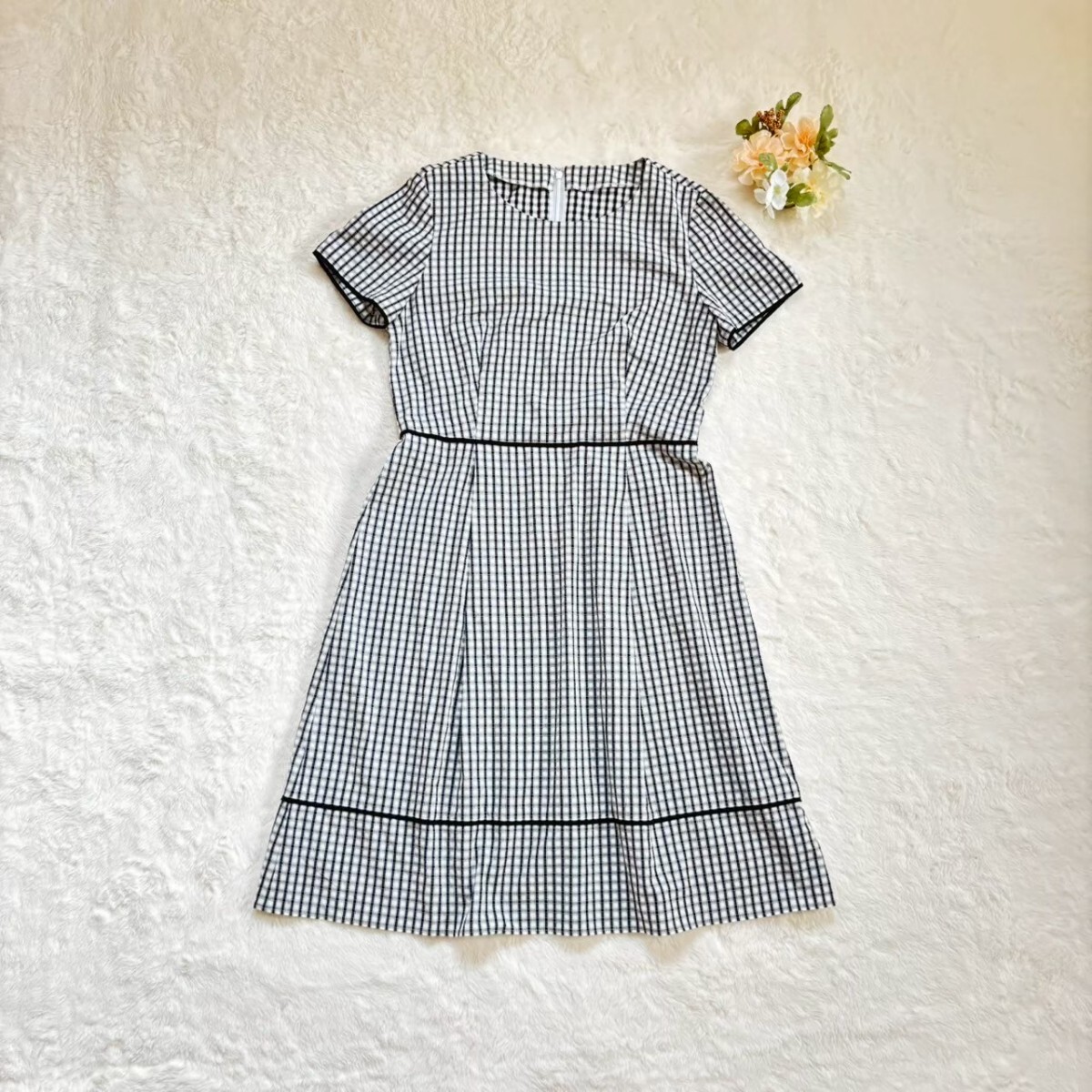 美品 クレージュ Courreges チェック柄 ワンピース 40サイズ拍卖