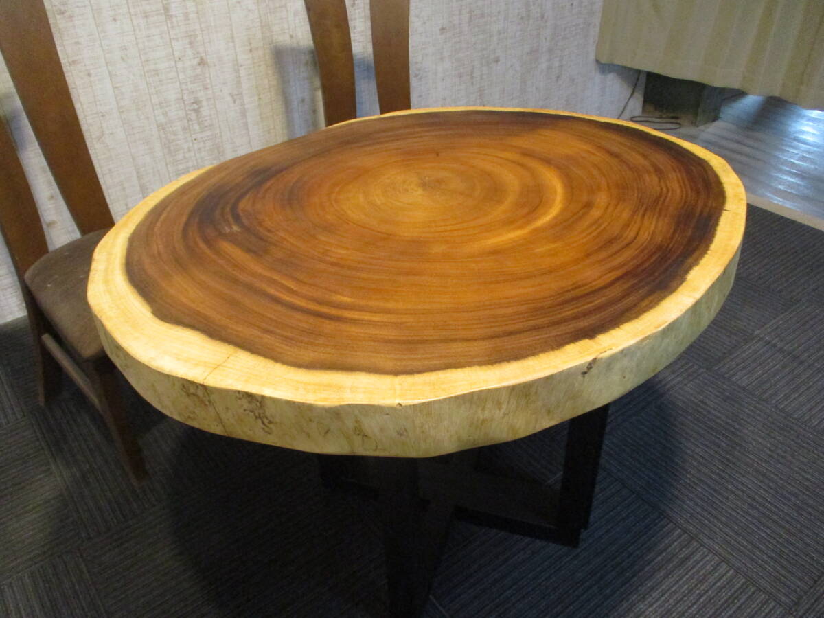 #1503■ モンキーポッド 輪切り 丸テーブル 無垢 テーブル 板 ローテーブル ダイニングテーブル カフェテーブル 座卓 天板拍卖