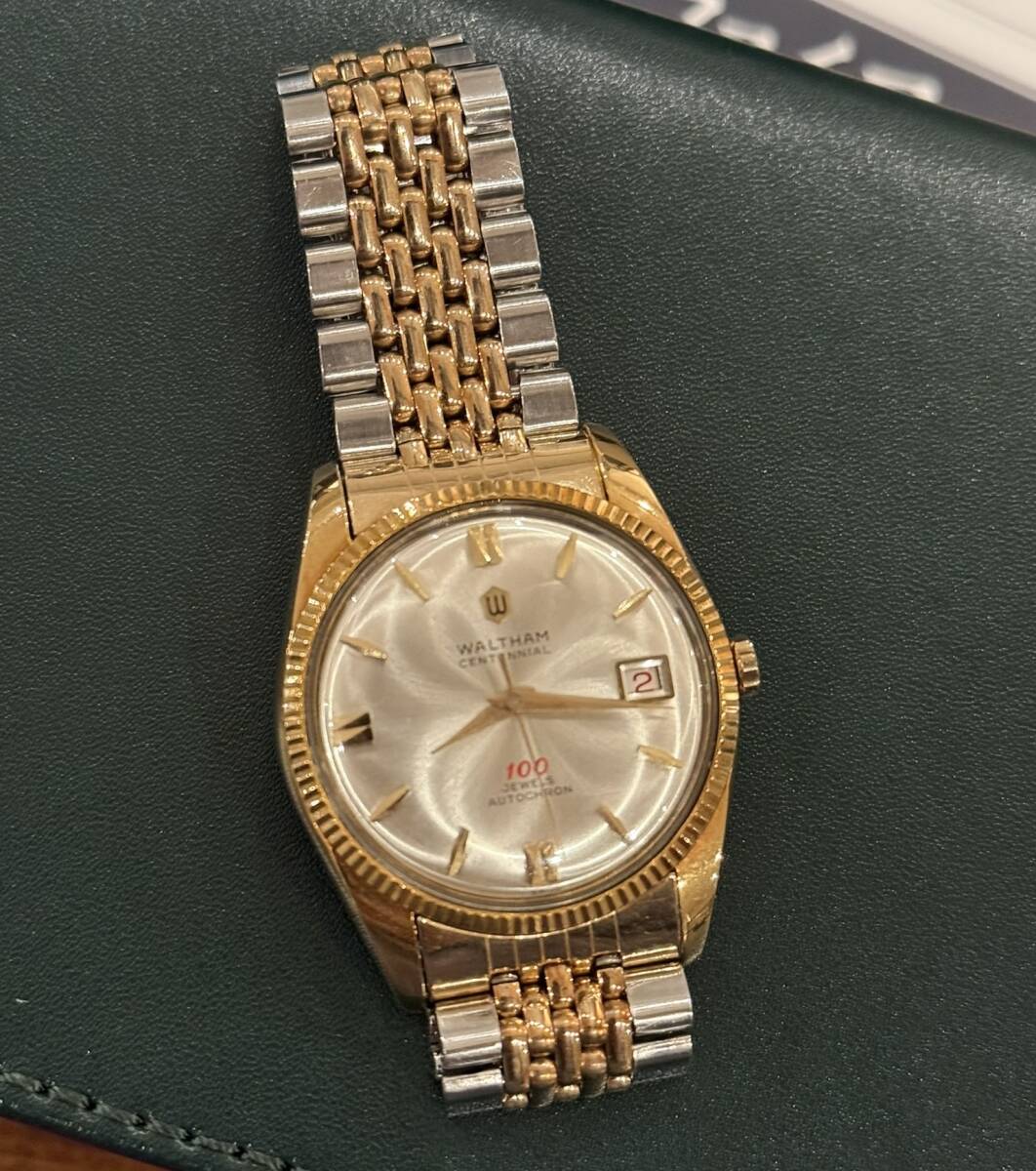 美品 WALTHAM CENTENNIAL 100 jewels 純正ジュビリーブレス付き 1960年代 100石 金張り AUTOCHRON 自動巻き 状態良好拍卖