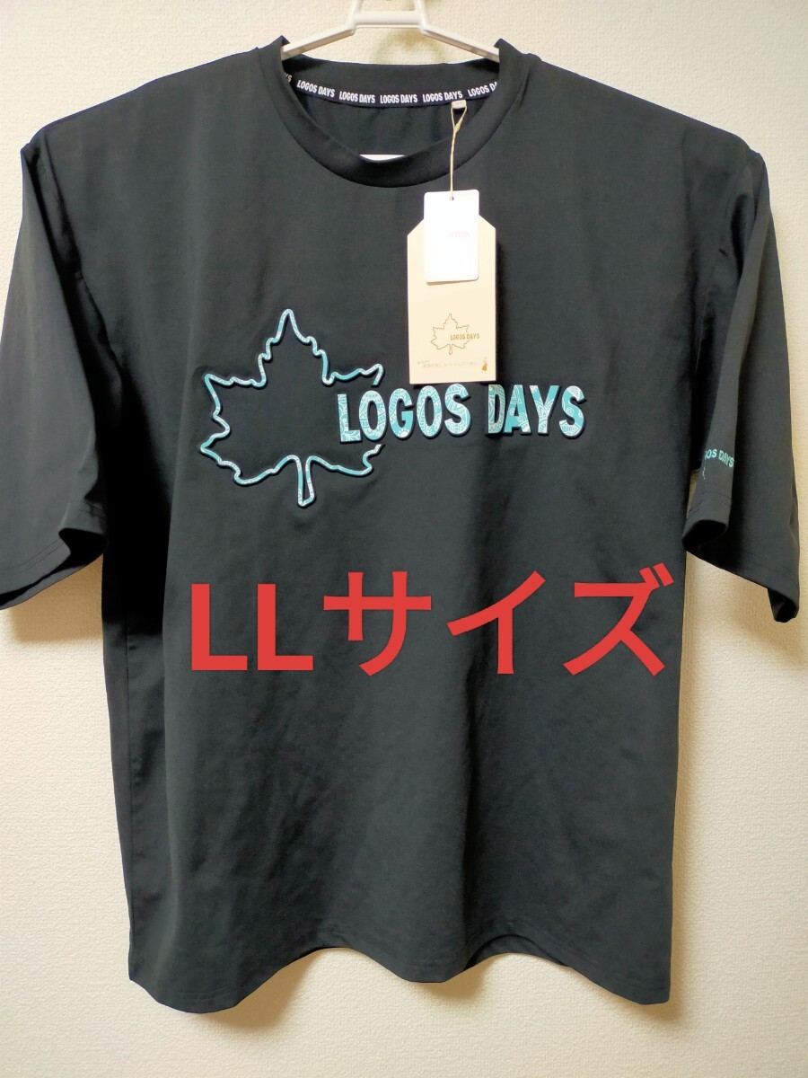 LLサイズ!送料無料!LOGOS DAYS 半袖 【ビッグロゴ】ロゴメンズ アウトドア キャンプ カジュアル 紳士用 黒地拍卖