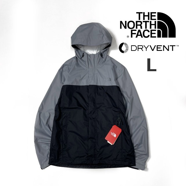 売切り【正規新品】THE NORTH FACE◆VENTURE 2 JACKET マウンテンパーカー US限定 ロゴ刺繍 撥水 防水 アウトドア(L)黒 グレー180915-50-B拍卖