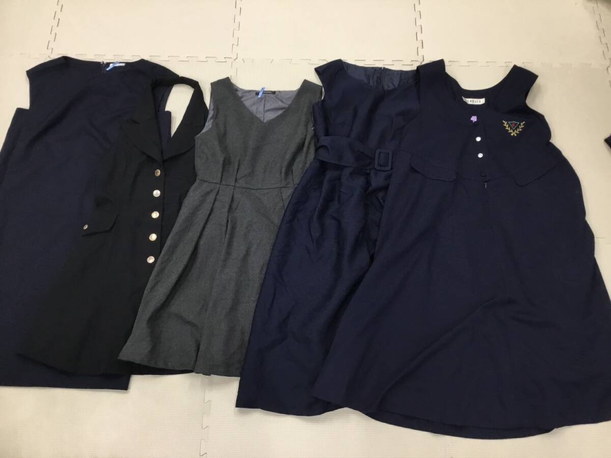 S322 中古品【レディース】ジャンパースカート 他 サイズ アソート 5点/ブラック/ネイビー/グレー/CHMBARO/PAGEBOY/東京ソワール拍卖