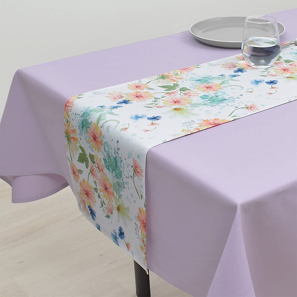 スタイルデコール(STYLE Decor) テーブルランナー ラミネート 防水 北欧 テーブルセンター 130cm 拭ける 花柄 パステル W2拍卖