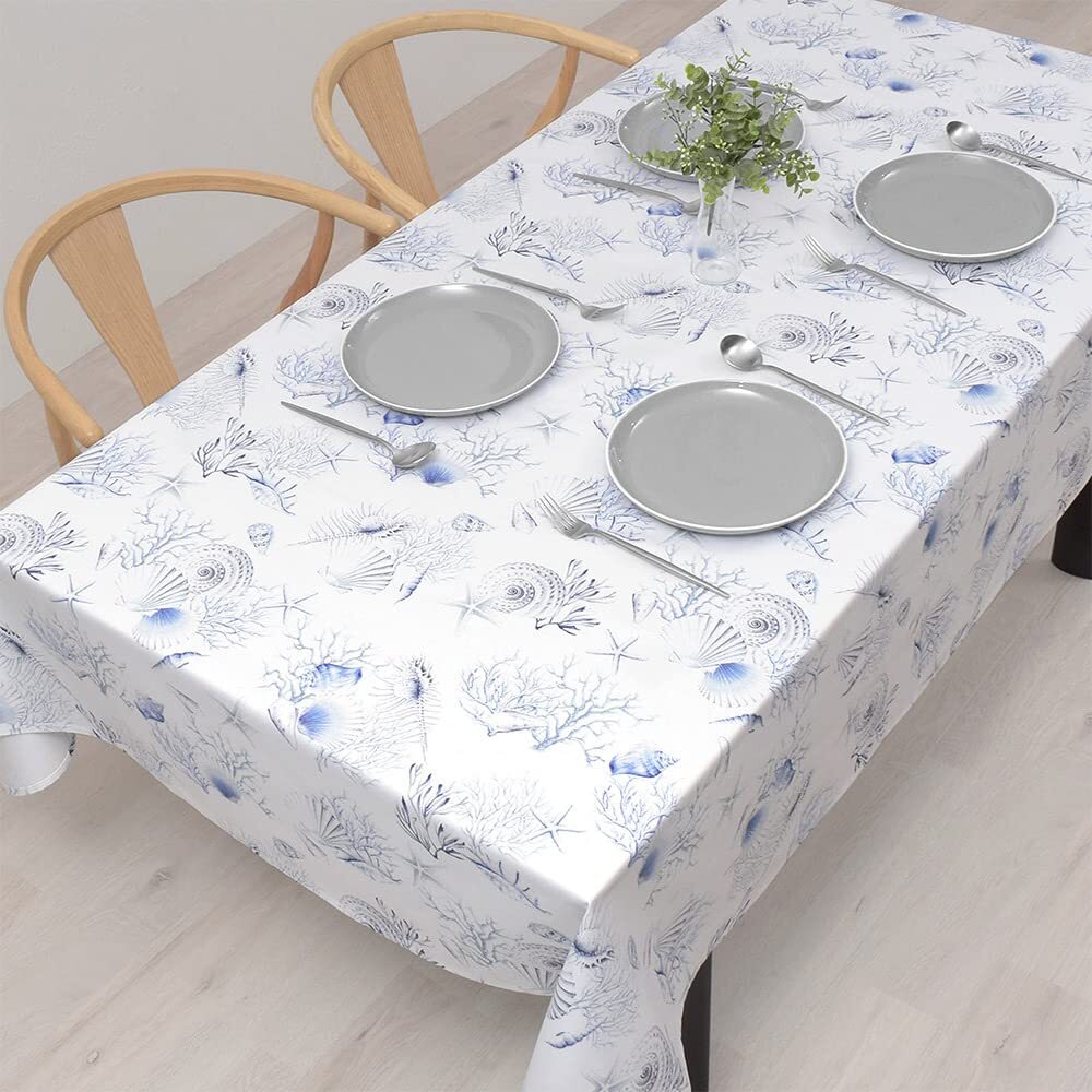 スタイルデコール(STYLE Decor) テーブルクロス 綿100% おしゃれ 長方形 北欧 120×150cm スタンダード マリン シェル拍卖