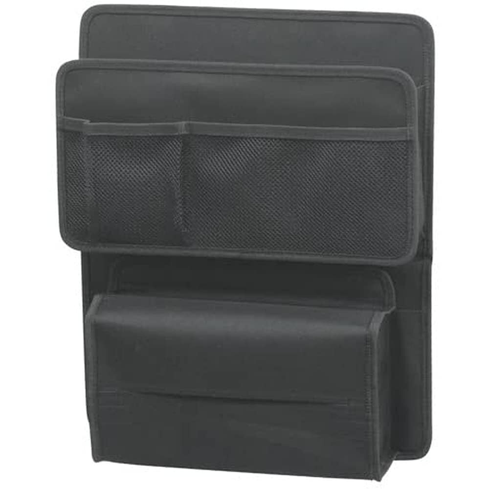 ナポレックス 車用 収納ポケット リアシート専用 純正感覚 シートバックポケット ブラック ベルト&ヒモ取付 ボックスティッシュも収納可 大拍卖