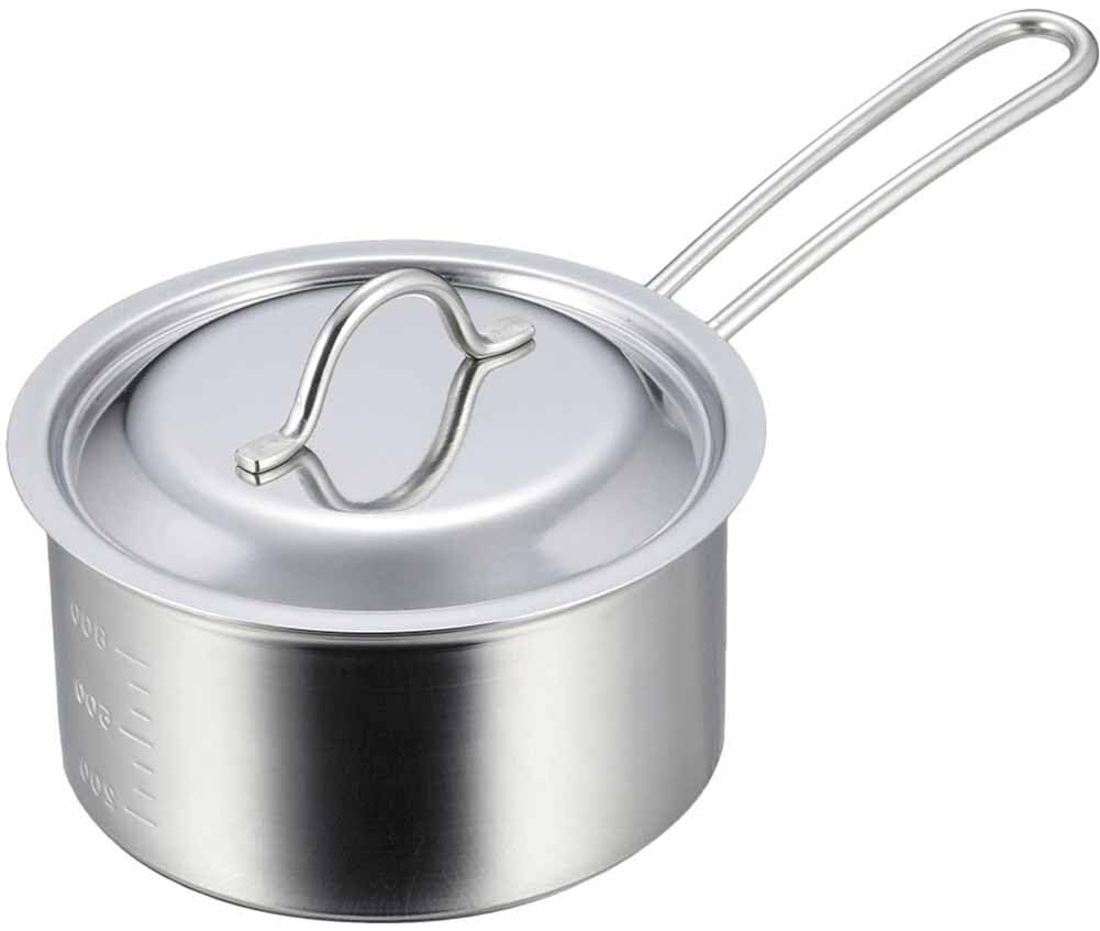 下村企販 片手鍋 14cm 【日本製】 ステンレス ガス火 IH対応 液だれしにくい ふた付き 食洗機で洗えてきれいに注げる 44296 シルバ拍卖