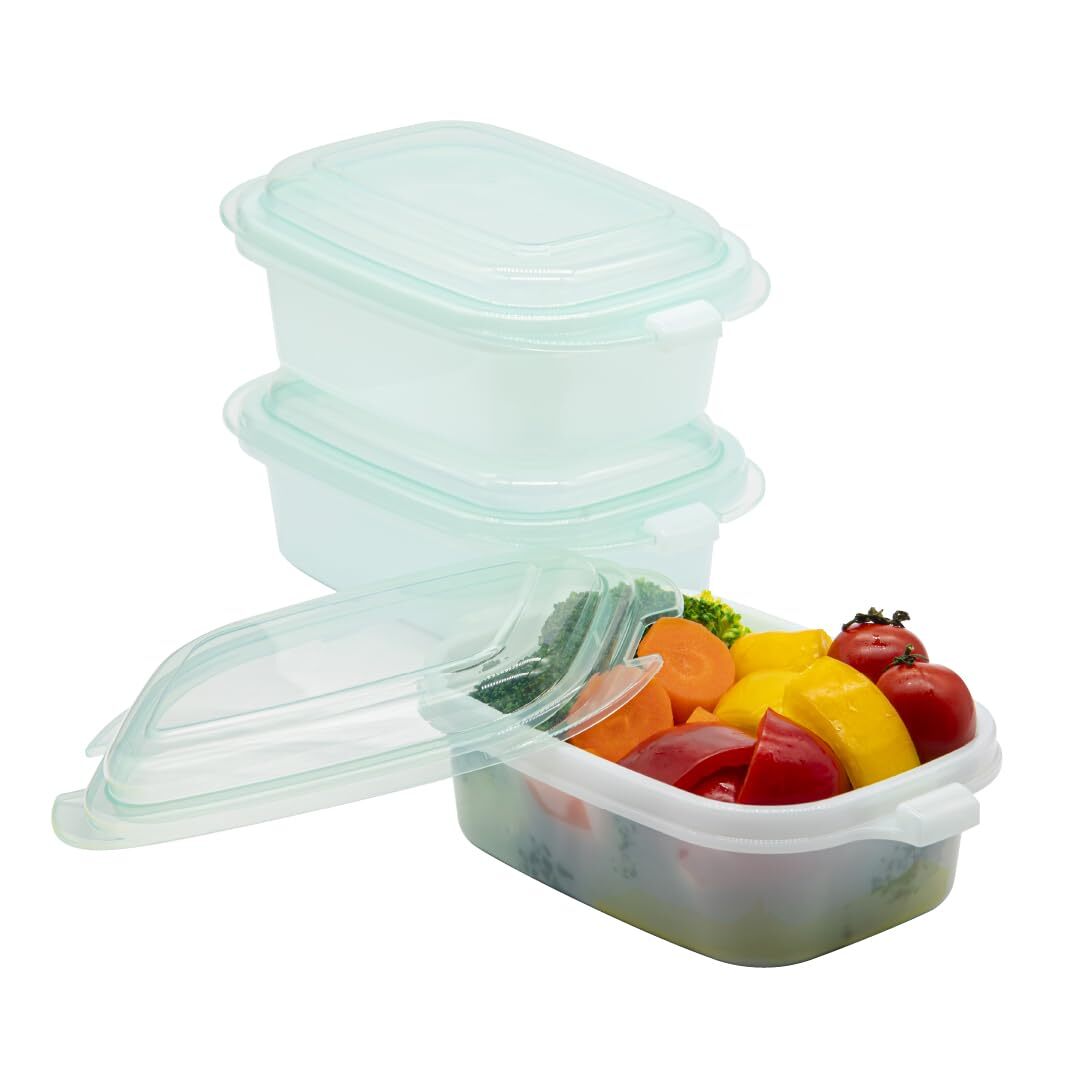シービージャパン 保存容器 容量470ml グリーン 3個セット 電子レンジ対応 食洗機対応 そのまま食卓に出せるレンジ容器 M3P atomi拍卖