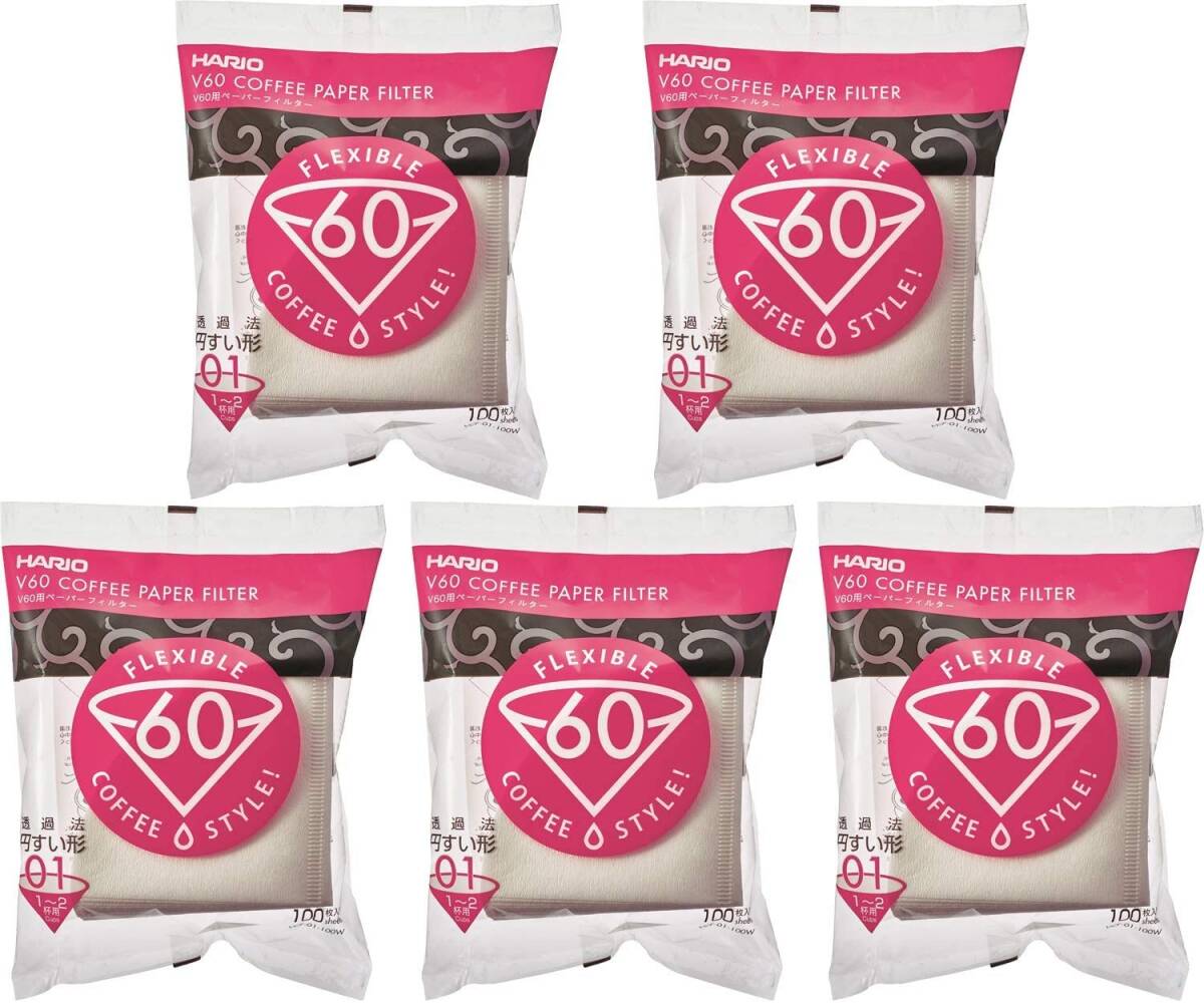 HARIO(ハリオ) V60ペーパーフィルター 1-2杯用 500枚入り ホワイト 日本製 VCF-01-100W拍卖