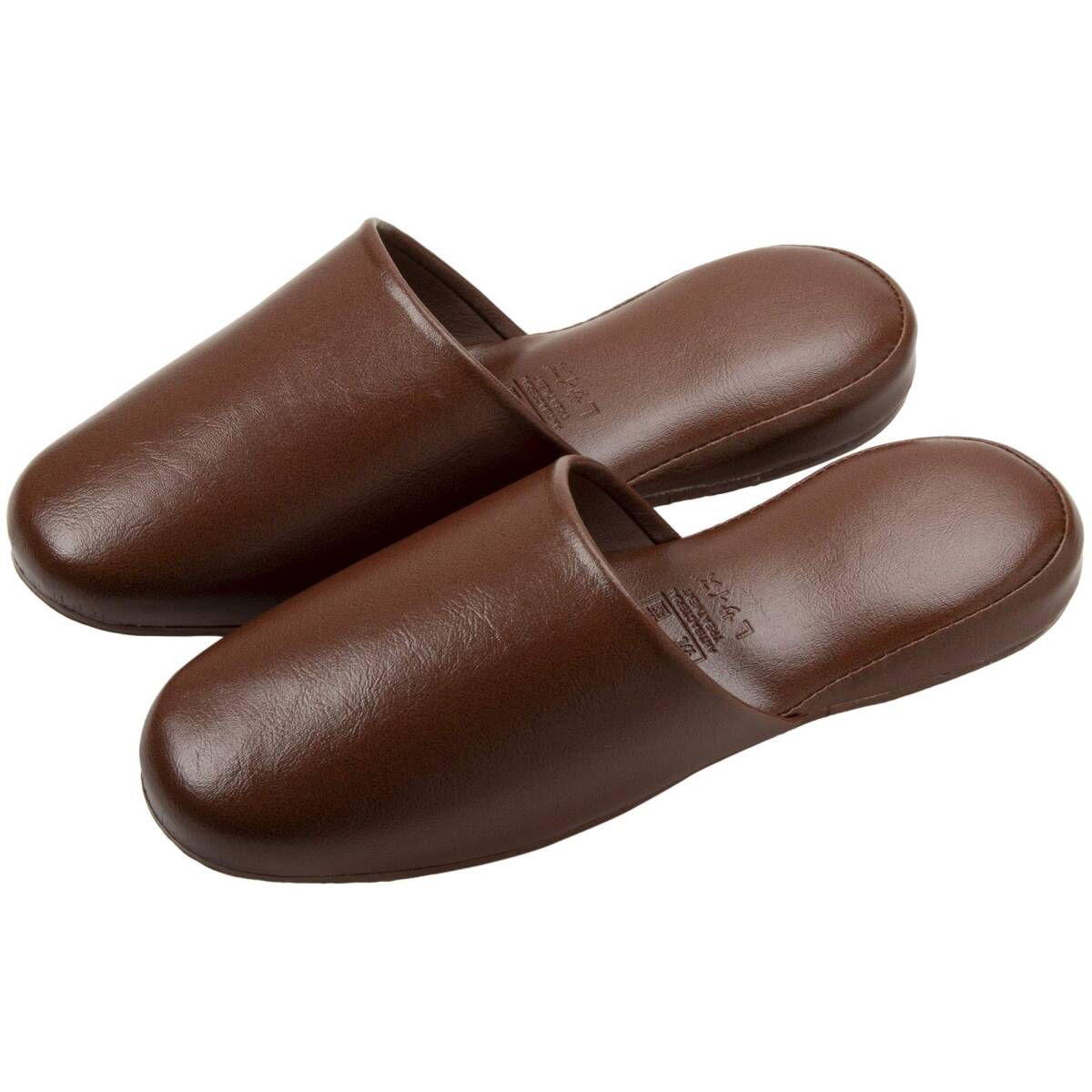 ニッポン スリッパ ビニールレザー かぶりプラットL 27cm ブラウン 抗菌 348917拍卖