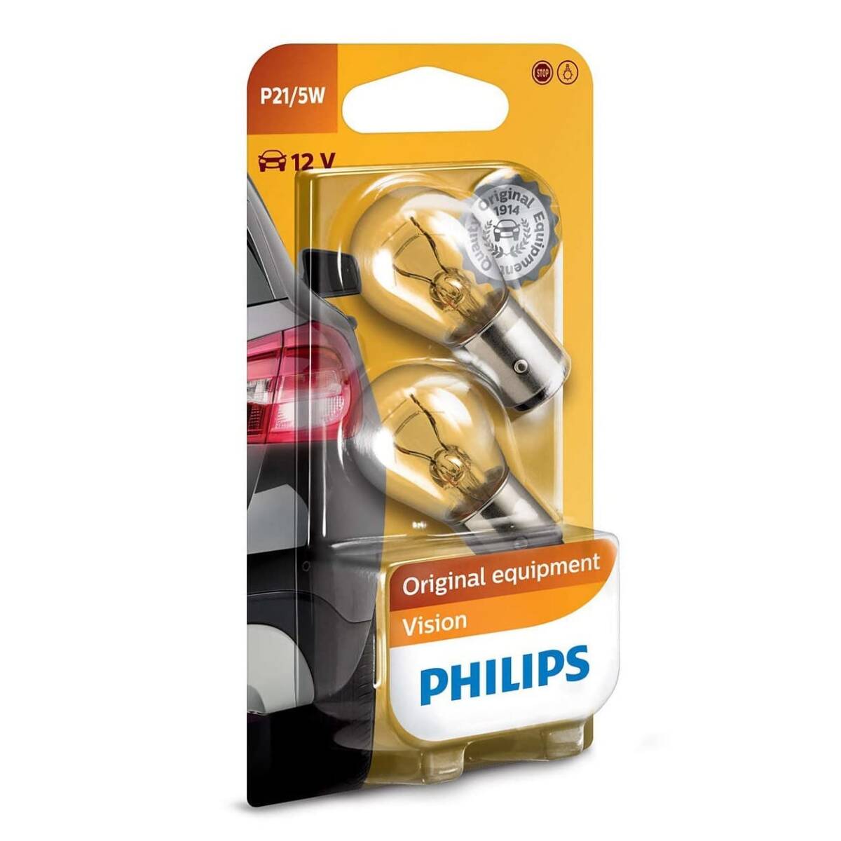 フィリップス 自動車用バルブ&ライト 白熱球 テールランプ S25ダブル(P21/5W) 12V 21/5W プレミアムヴィジョン ストップラン拍卖