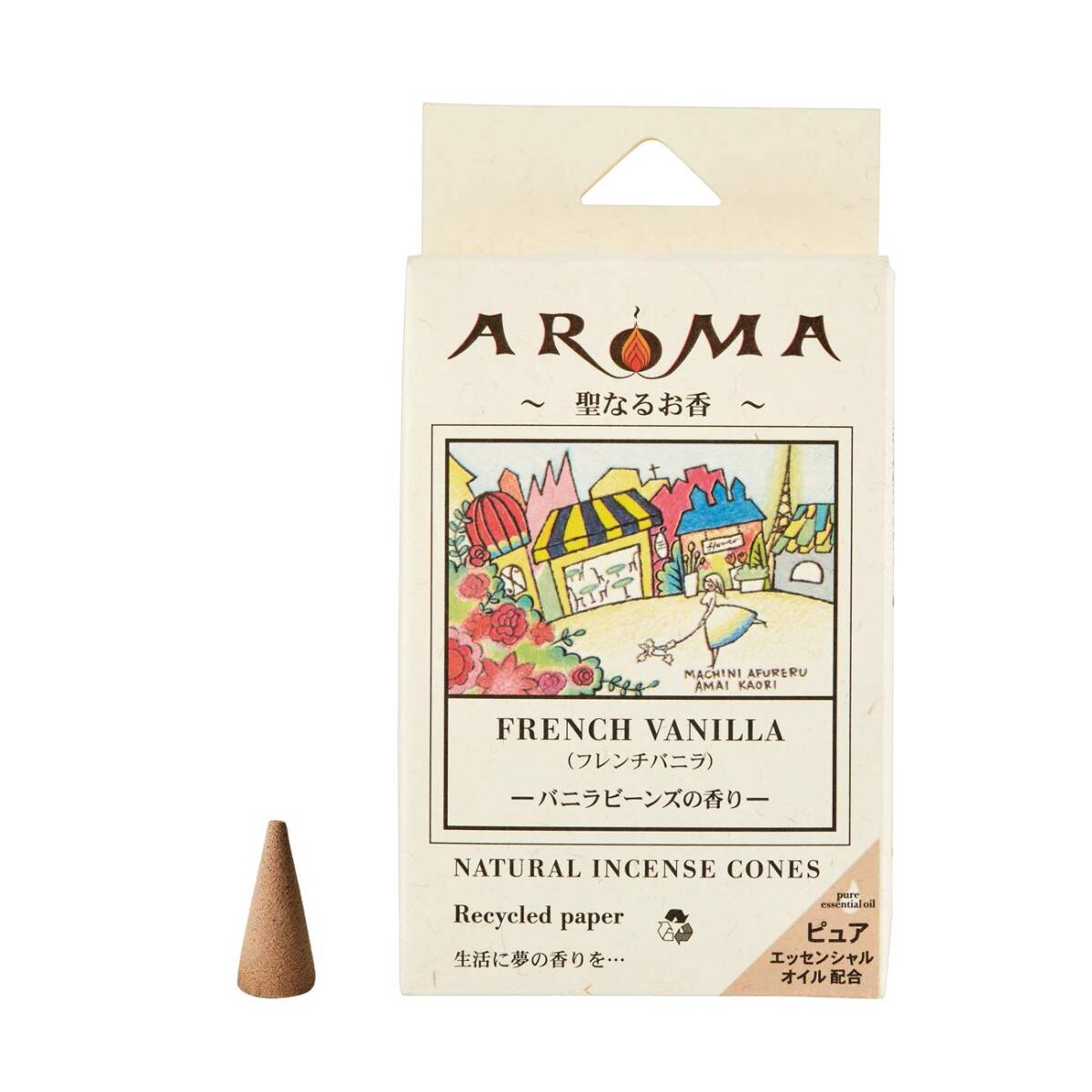 アロマ香 フレンチバニラ 16粒(コーンタイプインセンス 1粒の燃焼時間約20分 バニラビーンズの香り)拍卖