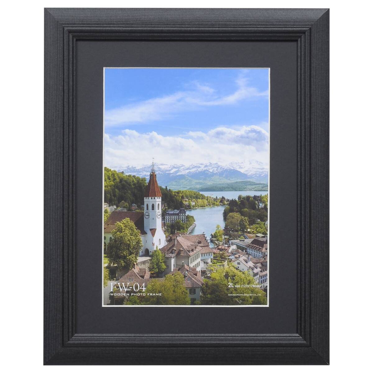 HAKUBA 木製額縁 FW-04 2L スタンド付き ブラック FW-4-BK2L拍卖