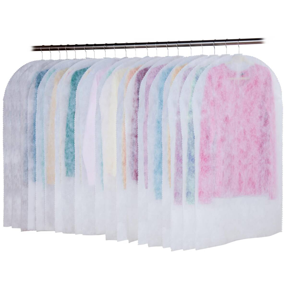 アストロ 衣類カバー ホワイト フリル調 ショートサイズ 20枚組 洋服カバー 両面不織布 スーツカバー カット可能 605-02拍卖