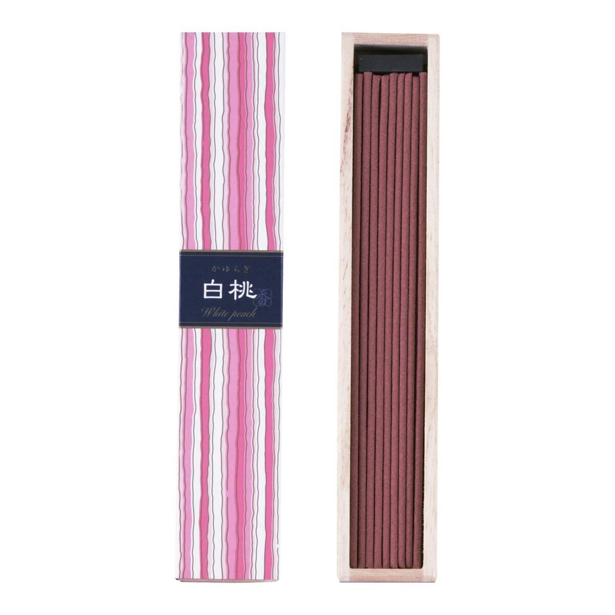 日本香堂 かゆらぎ 白桃 スティック 40本入 香立付 線香・ろうそく型 40個 (x 1)拍卖