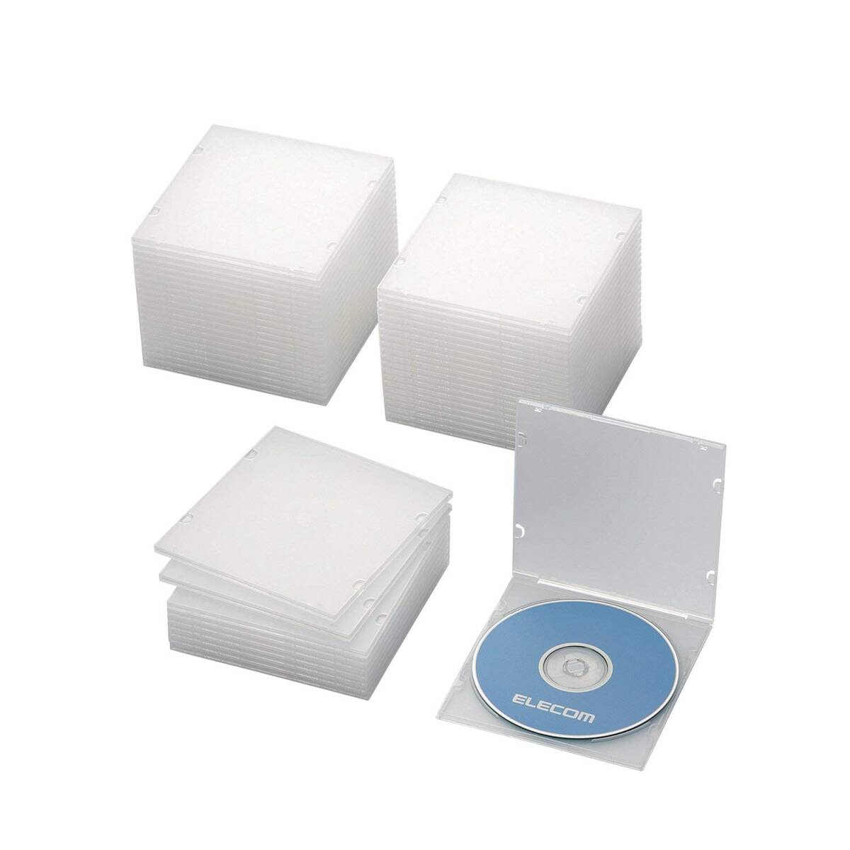 エレコム CD/DVDスリムPPケース/1枚収納/50パック/クリア拍卖