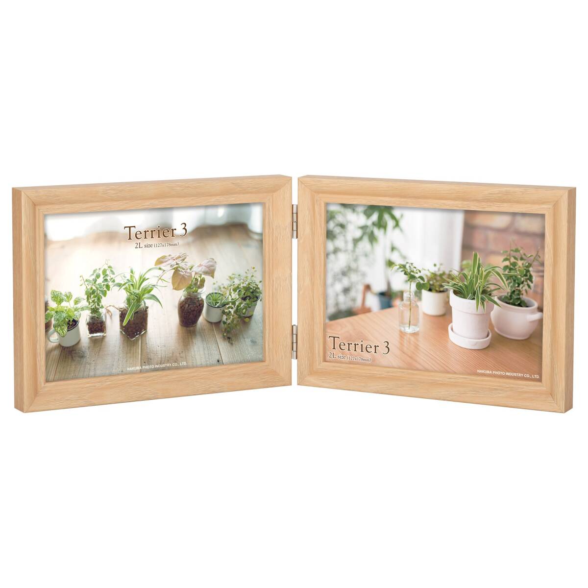 HAKUBA 木製 フォトフレーム テリア3 2Lサイズ 2面 ヨコ ナチュラル FWTR3-NT2L2Y拍卖