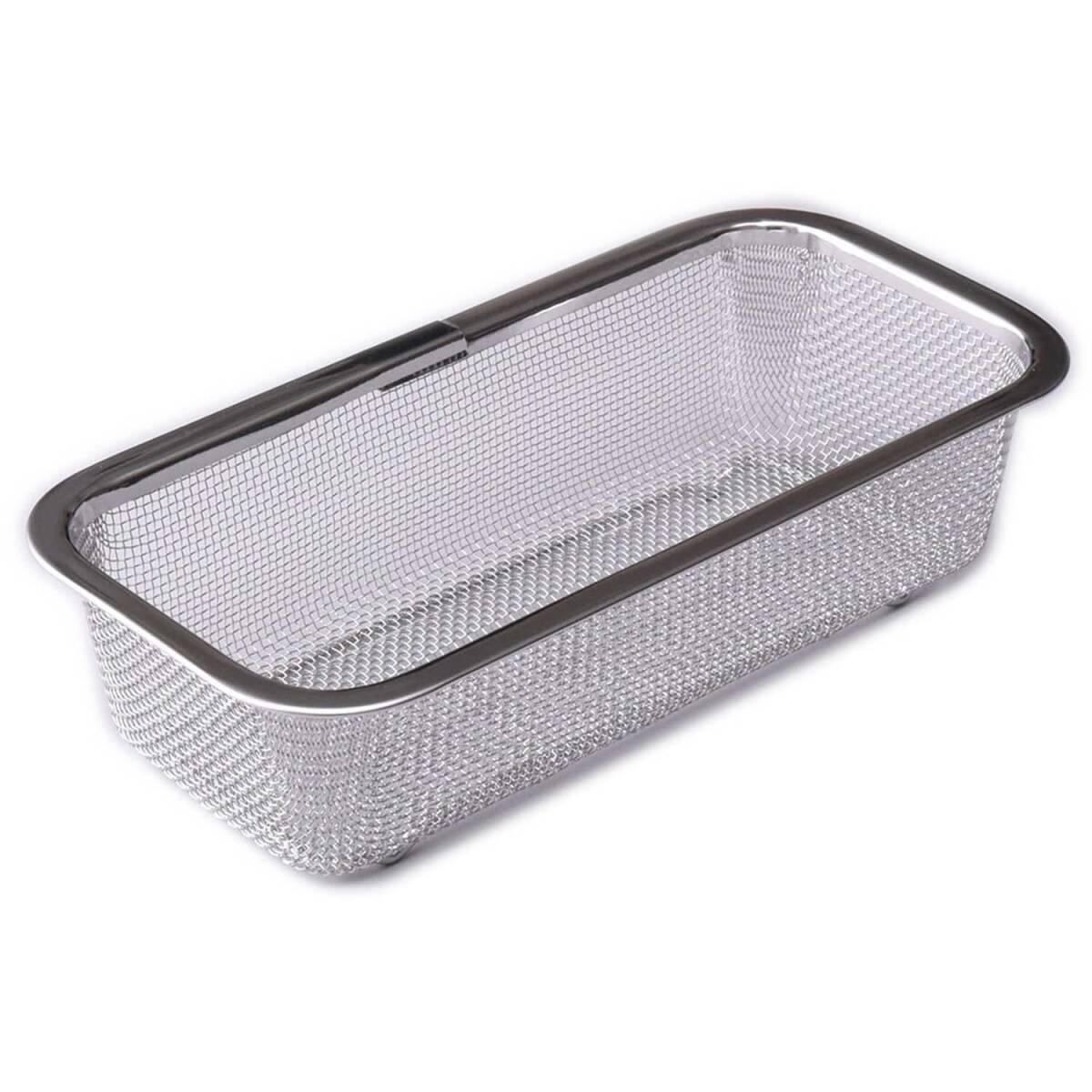 アーネスト 【日本製】 ザル 深型 角型 (1/3サイズ) 18-8ステンレススチール 水切り 湯切り 米研ぎ 水戻し 砂抜き 油切り (お料理拍卖