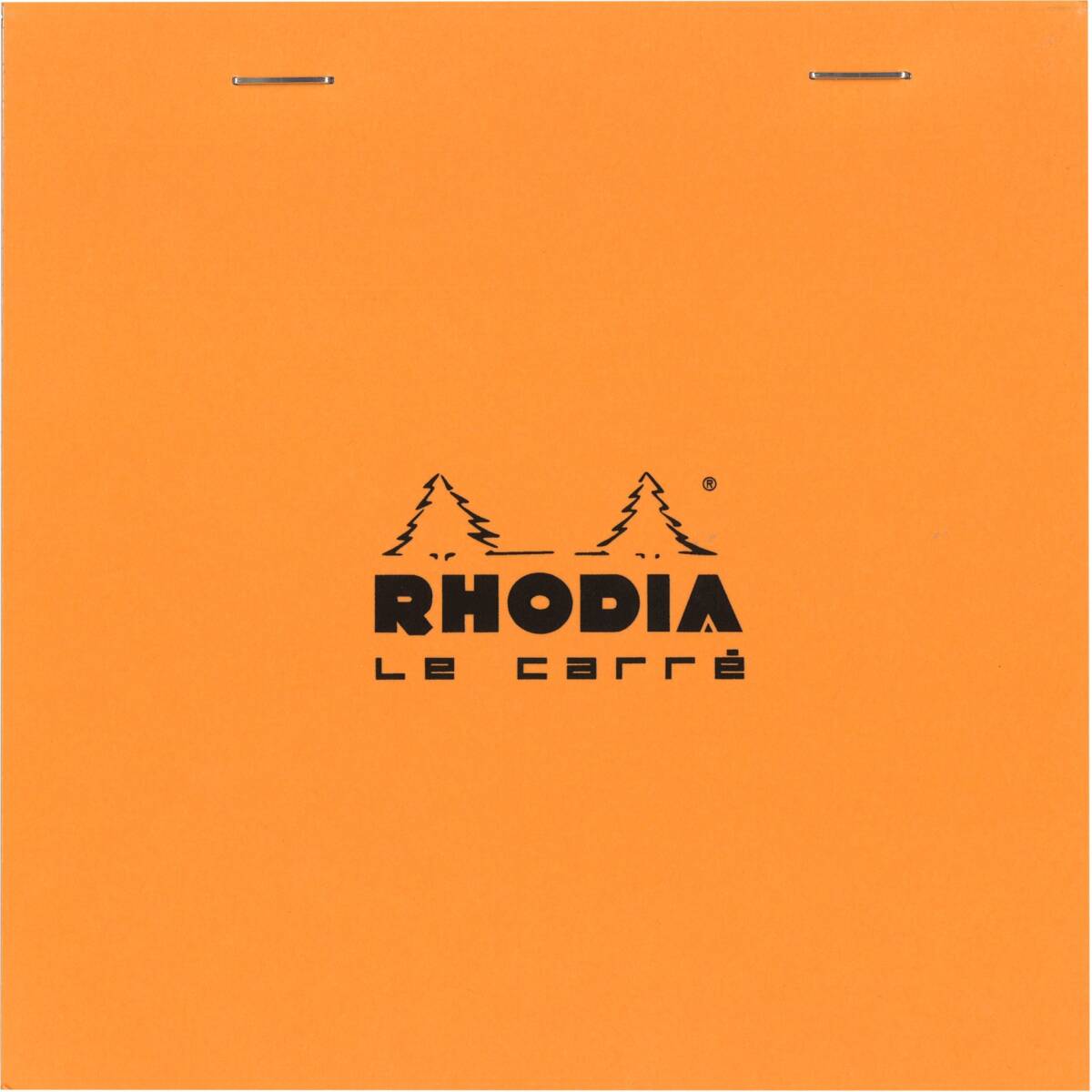 ロディア メモ帳 ル・キャレ No.148 14.8x14.8cm(正方形)方眼罫 撥水カバー ミシン目入 PEFC認証取得 オレンジ RHOD拍卖