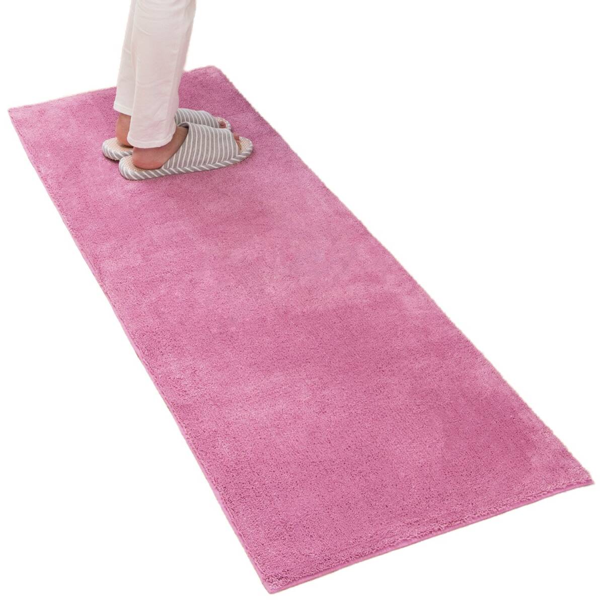 オカ 乾度良好Dナチュレ ロングマット ローズピンク 約50cm×150cm (キッチンマットや玄関マット、リビングマットなど多目的に)拍卖