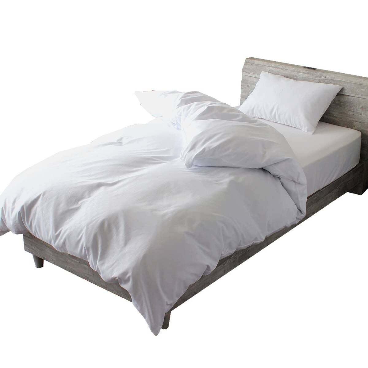 メリーナイト 布団カバー シングル3点セット 市松柄 ホワイト ベッド用 (掛け布団カバー ベッドシーツ 枕カバー) 洗い替え 模様替え ゲスト拍卖