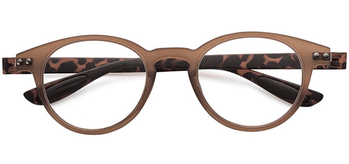 老眼鏡 ブルーライトカット 携帯 軽量 おしゃれ ボストン colorfulook ブラウン*デミ 度数+3.50 (カラフルック 軽量 形状記拍卖