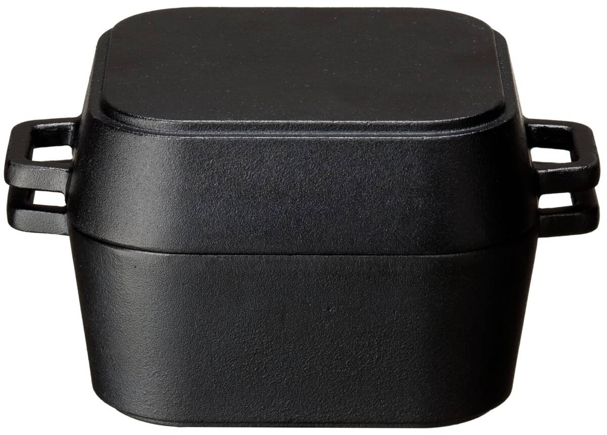 イシガキ産業 鉄鋳物 約幅18.5×奥行14.5×高さ10cm 本体容量約980ml・蓋約600ml IH対応 デリッシュ・ライフ COLOスク拍卖