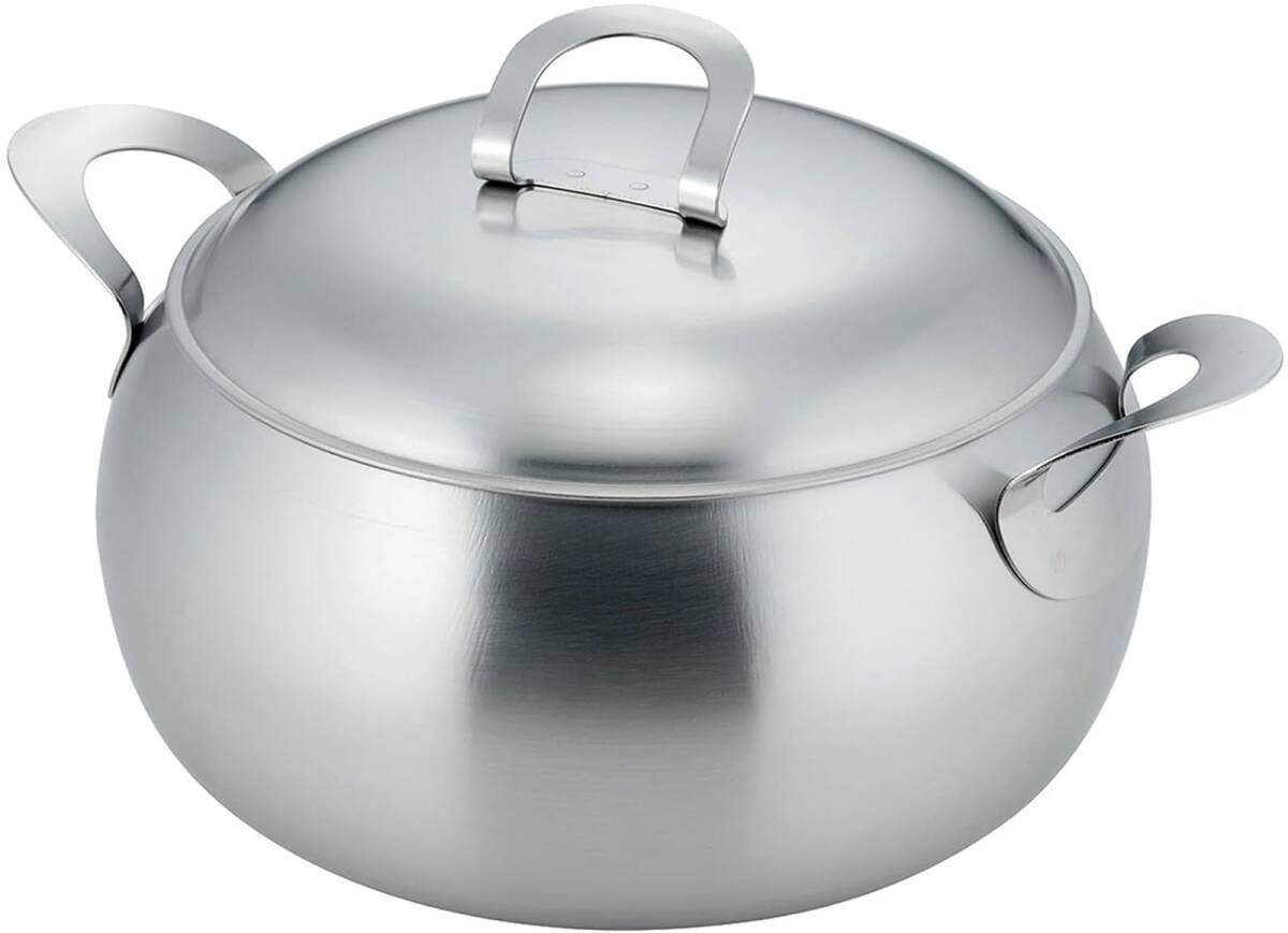 下村企販 両手鍋 20cm 【日本製】 IH・ガス火対応 食洗機対応 かわいい形 カレー スープ ステンレス 燕三条 45262拍卖