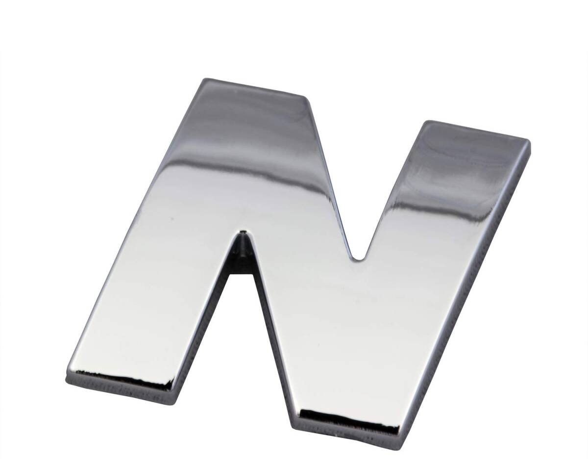 向島自動車用品製作所 3D 立体成型 エンブレム ステッカー アルファベット N シルバー MYS-043T拍卖