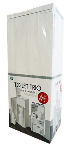 オーエ トイレ収納ケース TOILET TRIO ホワイト 約縦41×横17×奥行12.7cm トイレブラシ トイレ用洗剤拍卖