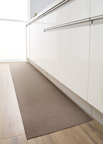 【日本製 撥水 消臭 洗える】サンコー キッチンマット ずれない 台所マット ロング 45×180cm ブラウン おくだけ吸着 KP-21拍卖