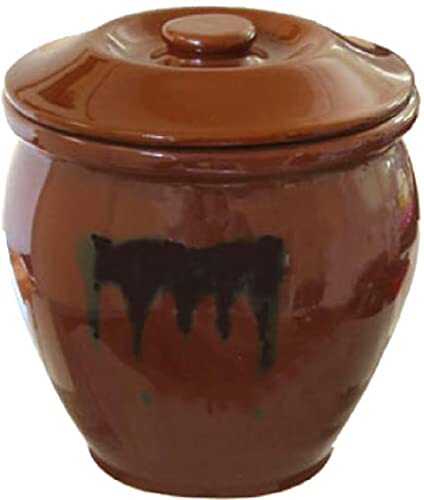 リビング 漬物容器 陶器 蓋付き1号 (1.8L) 丸型 茶拍卖