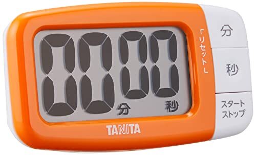 タニタ キッチン タイマー マグネット付き 大画面 100分 オレンジ TD-394 OR でか見えタイマー拍卖