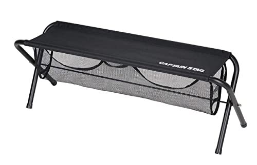 キャプテンスタッグ(CAPTAIN STAG) アウトドアベンチ ベンチ 折りたたみベンチ フォールディングベンチ 大型収納付き ブラック UC拍卖