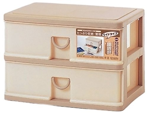 サンコープラスチック 小物収納2段 2ボックス エルピス 幅39×奥26.5×高26.4cm ウォーム拍卖