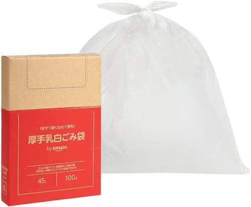 Kuras 厚手乳白ごみ袋 つるつる素材 45L 100枚入 厚み0.02mm拍卖