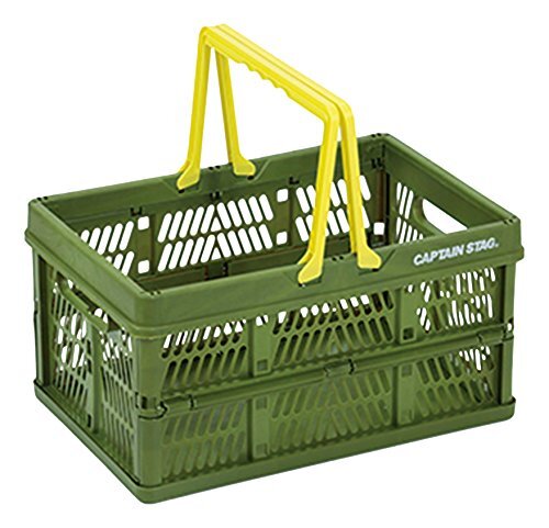 キャプテンスタッグ(CAPTAIN STAG) 折りたたみ コンテナ フォールディング ハンディ コンテナ Lサイズ グリーン UL-1012拍卖