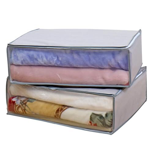 アストロ 収納袋 毛布用 グレー 2枚組 不織布 収納ケース 布団・軽寝具 収納ボックス ソフトケース 折りたたみ 167-02拍卖