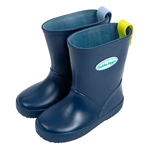 小川(Ogawa) kukkahippo 左右が分かりやすいキッズ長靴 16cm ネイビー 無地 かかと部分に反射テープ付き 左右色違いのタグ拍卖