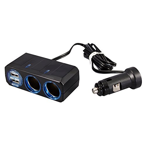 槌屋ヤック 車用 ソケット分配器 リングライトソケット ツイン+2口USB 4.8A PZ-711拍卖