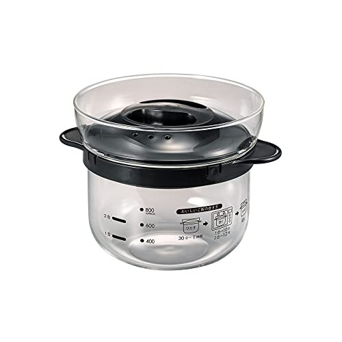 HARIO(ハリオ) ガラスのレンジご飯釜1~2合 電子レンジ用 ブラック 1~2合用 日本製 XRCN-2-B拍卖