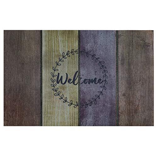 ベストコ 玄関マット 45×75cm ウェルカムダルウッド 泥落とし 水洗いOK エントランスラバーマット ND-469拍卖