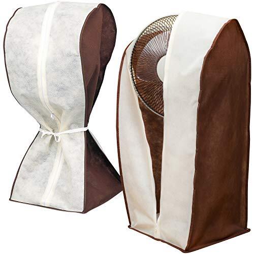 アストロ 扇風機カバー 2枚組 ハロゲンヒーター兼用 ベージュ×ブラウン 収納 保管 ファスナー式 102-21拍卖