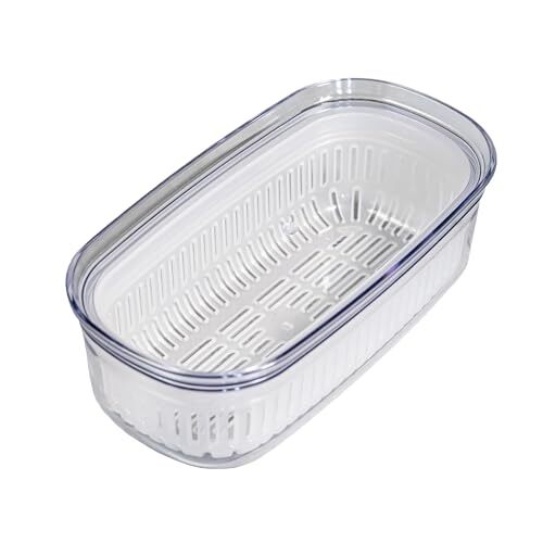 オカ(OKA) PLYS ベジマジ 野菜用保存カゴ あらう スリム ホワイト (ざる 収納 水切り ボウル) 10.5cm×20cm×7cm拍卖