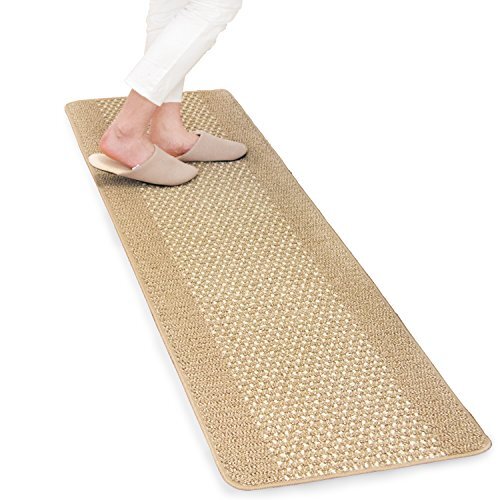 オカ (OKA) 優踏生 洗いやすいキッチンマット ベージュ 約45cm×180cm (洗える 台所マット ロング おしゃれ 日本製 ずれない拍卖